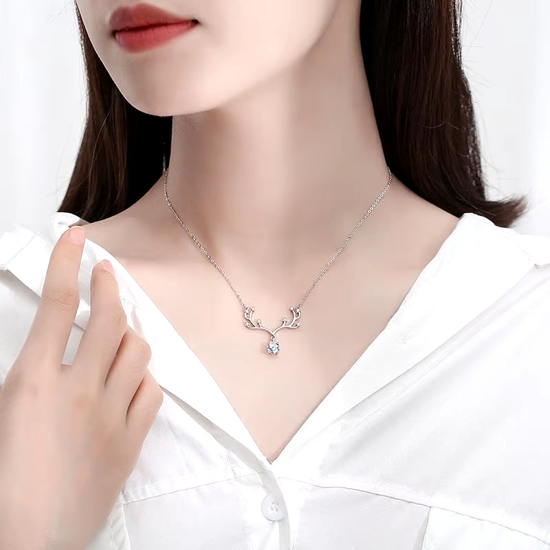 Moissanite Antler Necklace